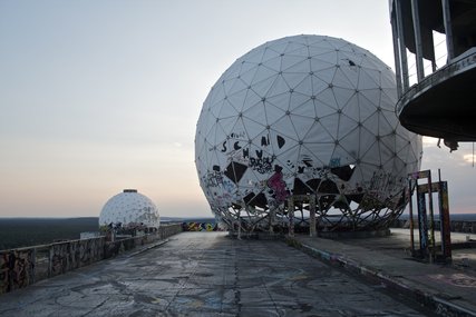viewing platform of listening station Teufelsberg former US listening station Teufelsberg in Berlin