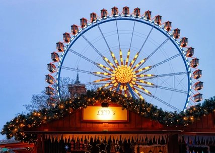 Ferris Wheel Night Christmas Market Berlin Town Hall