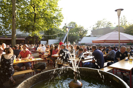 Prater beer garden in Berlin in summer