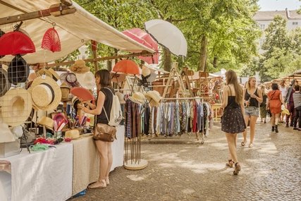Flea market at Boxhagener Platz Flea market at Boxhagener Platz in Berlin