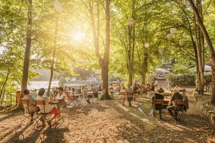 Restaurant Fischerhütte at Schlachtensee Beer garden at Schlachtensee in Berlin