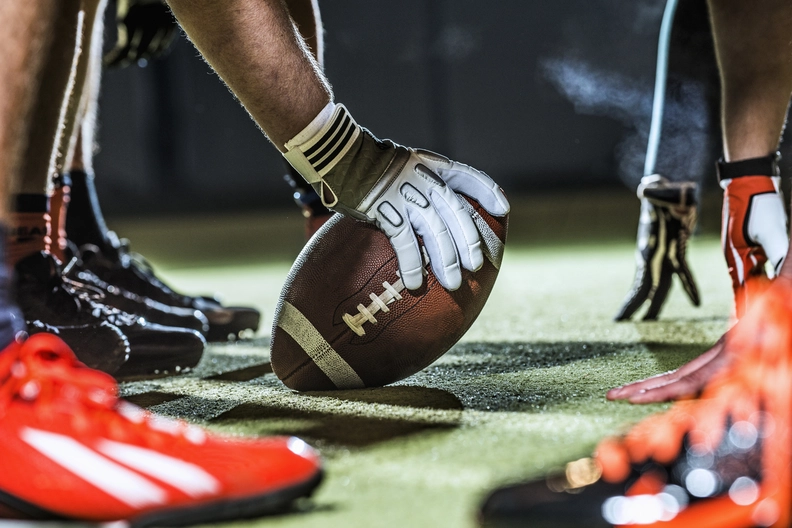 American Football Game in Stadium