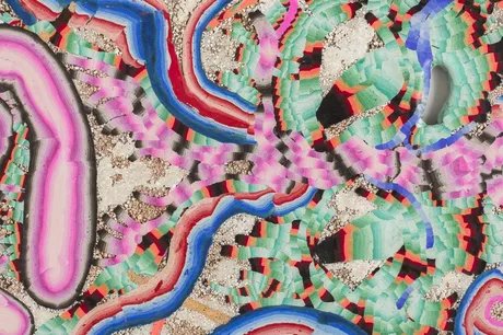 Kerstin Brätsch, Fossil Psychic for Christa (Stucco Marmo) (Detail), 2019