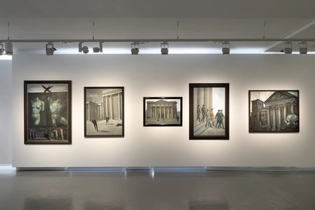 Ausstellungsansicht „KLASSE IN WEIßENSEE! Wolfgang Peuker und seine Schüler:innen", Stiftung Kunstforum Berliner Volksbank