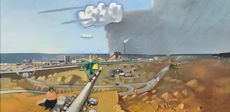 Wolfgang Mattheuer, Brasker Landschaft, Detail, 1967