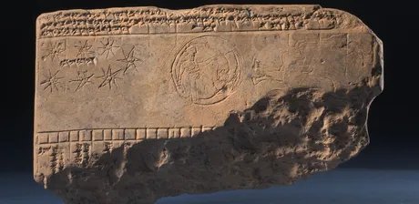 Kalender mit Zodiaksymbolen: Siebengestirn und Jungfrau