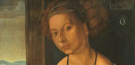 Albrecht Dürer, Bildnis einer jungen Frau mit geflochtenem Haar (Detail), 1497