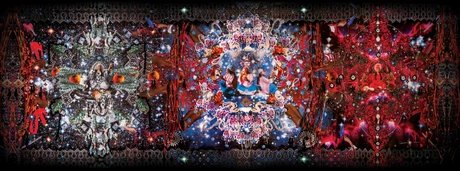 "The Story of Waleka", Collage, Erster Entwurf der Wandgrafik für "Geschenk der Spinne" von Raquel van Haver & Aliwaa Collective