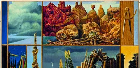 Max Ernst: Gemälde für junge Leute, 1943, Öl auf Leinwand, 60,5 x 76,5 cm, Staatliche Museen zu Berlin, Neue Nationalgalerie. Schenkung Sammlung Ulla und Heiner Pietzsch an das Land Berlin 2010