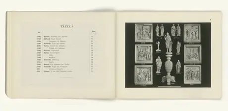 Abgüsse der Reliefs und Figuren des Taufbeckens im Verkaufsverzeichnis der Gipsformerei von 1926