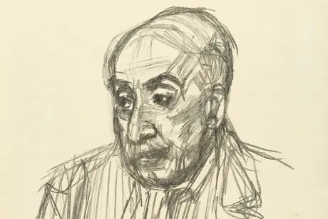 Oskar Kokoschka, Portrait von Max Liebermann, Lithographie auf Papier, 1923
