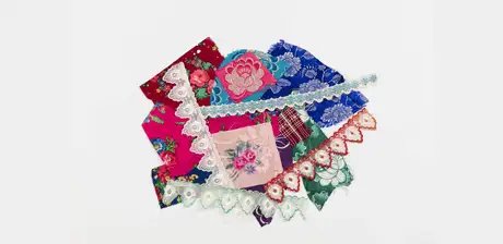 Stoffreste vom Umnähen von Röcken