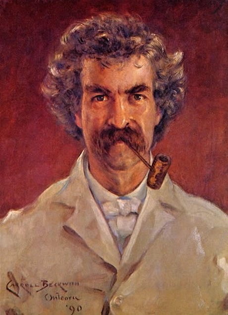 Porträt von Mark Twain mit Pfeife