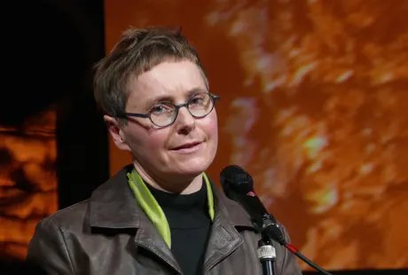 Angela Steidele bei der Verleihung des Bayerischen Buchpreises 2015 (Ausschnitt)