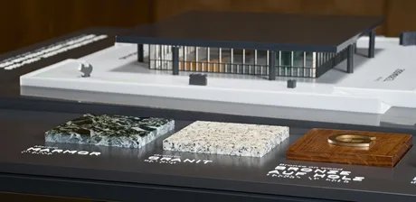 Tastmodell Neue Nationalgalerie, Detailansicht Materialmuster