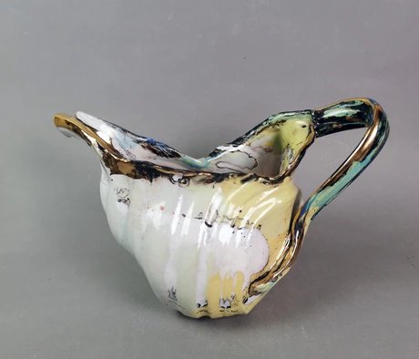 Kannenobjekt von Karl Fulle (*1950), Fayence, H 210mm, Rheinsberg 2010, Schenkung Barry und Thomas McDaniel