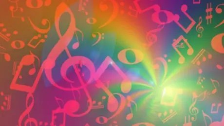 Grafik Bunte Musiknoten