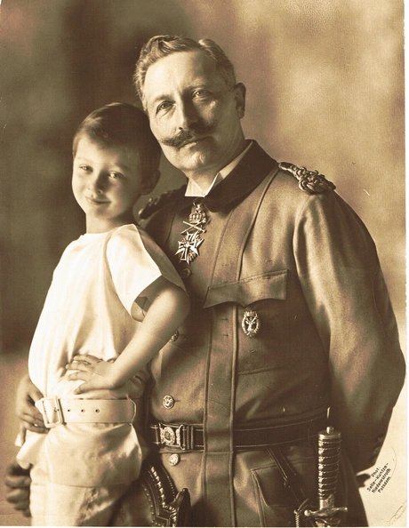Kaiser Wilhelm II. mit Enkel Prinz Wihelm, Fotopostkarte