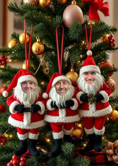 Drei Weihnachtsmänner singen