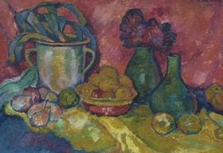 Cesar Klein  Stillleben mit Blumen und Früchten,  1910  Öl auf Leinwand  Privatbesitz 