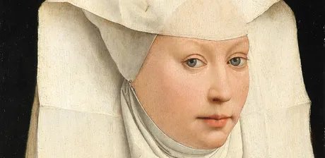 Rogier van der Weyden, Bildnis einer Frau (Detail), um 1440