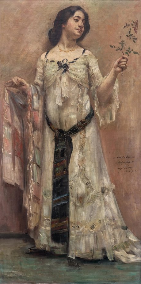 Lovis Corinth, Porträt Charlotte Berend im weißen Kleid, 1902