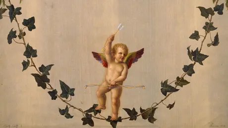 Adolf Senff: Amor auf einer zwischen Rosenbouquets hängenden Efeuranke, 1823 © SPSG / Daniel Lindner