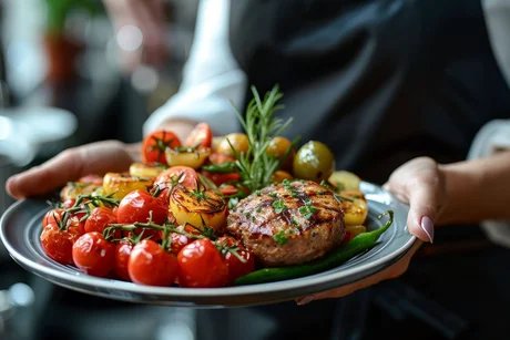 Schön servierte Mahlzeit 