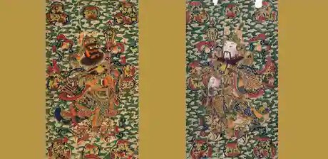 Dem Palast zugeordnete, militärische Gottheiten, China, Yangliuqing, 1. Hälfte 20. Jh., Holzschnitt