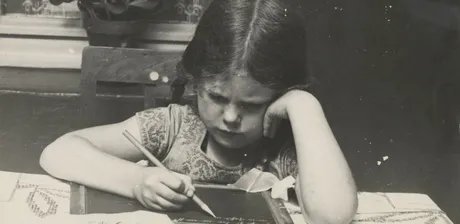 Hilde Hubbuch, Kinderporträt, Vintage Print, ohne Datierung