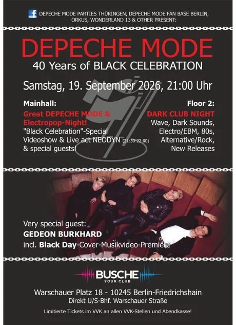 DEPECHE MODE "40 years of BLACK CELEBRATION"
