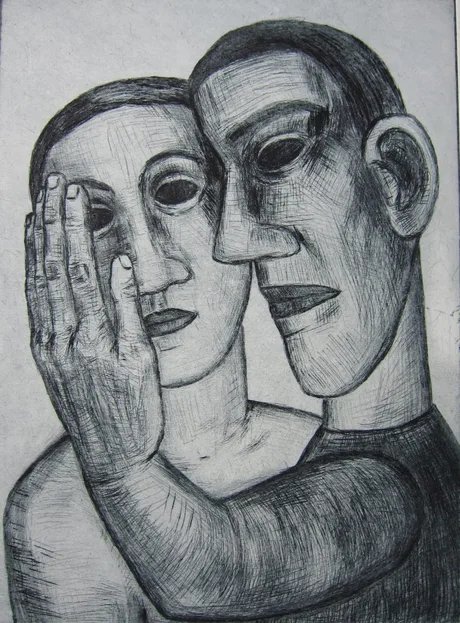 Nuria Quevedo: ohne Titel, Berlin, 2015 (Radierung auf Papier; 53,5 x 39,3 cm)