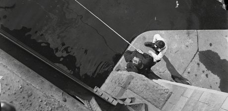 Fide Struck, Angler. Menschen, die der Zeit den Rücken kehrten, Detail, ca. 1935