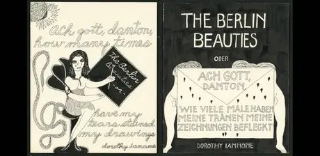 Dorothy Iannone, aus der Serie „The Berlin Beauties“, 1977-78, Schwarze Tusche, Spuren von Bleistift auf weißem Zeichenkarton