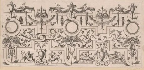 Jacques Androuet du Cerceau, Fries aus Flechtwerk und Grotesken, um 1562