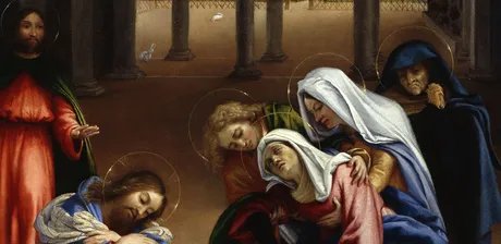 Lorenzo Lotto, Christi Abschied von seiner Mutter (Detail), 1521