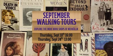 Free walking tour of Neukölln's independent bookshops, key visual