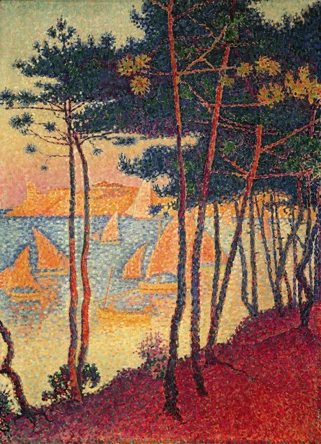 Paul Signac Segel und Pinien, 1896