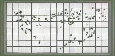Olaf Nicolai, Naturstück, 1996, Weinlaub aus Stoff und Kunststoff