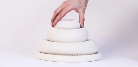 Jannes Bock, Tischgeschirr „Cielo“, 2026, Biskuitporzellan