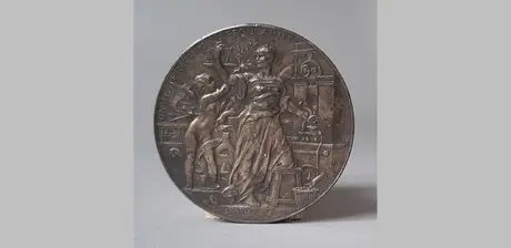 Louis-Alexandre Bottée: Medaille „Darstellung der Justitia an einer Geldprägemaschine“