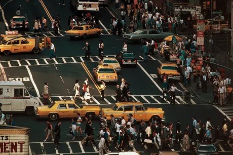 Verkehr am Times Square, New York, USA, 1983