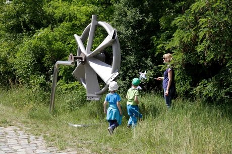 Die Honnef-Windrad-Nabe (um 1940) ist eines der Objekte, die sich im Museumspark zum Thema Windenergie entdecken lassen.