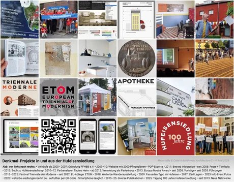 Collage mit Projekte in und aus der Hufeisensiedlung