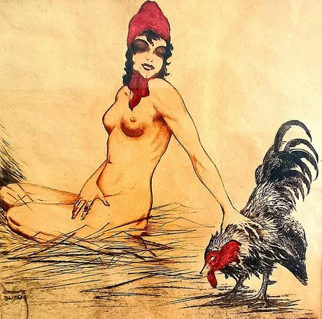 "Frau mit roter Mütze." Farb-Radierung von Ernst Busch