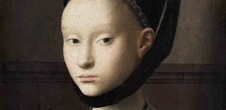 Petrus Christus, Bildnis einer jungen Dame, Detail