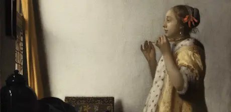 Jan Vermeer, Junge Dame mit Perlenhalsband, Detail