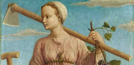 Ferraresischer Meister, Die Muse Polyhymni, Detail