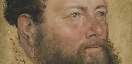 Lucas Cranach der Jüngere, Bildnis eines bärtigen Mannes, Detail, um 1540, ölhaltige Malerei auf Papier