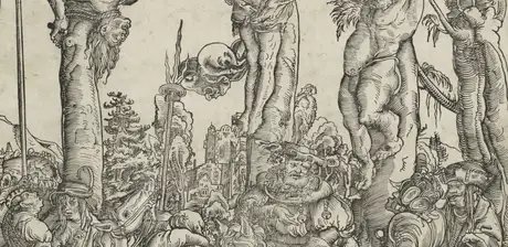 Lucas Cranach der Ältere, Kreuzigung Christi, Detail, 1502, Holzschnitt